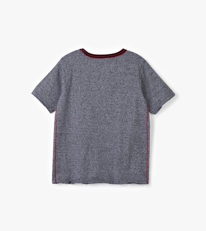 T-shirt à encolure ronde pour enfant collection Heritage – Orignal à motif tartan rouge et noir