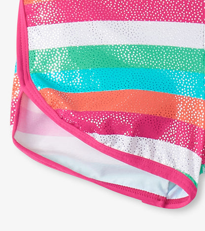 Short de bain – Palmiers arc-en-ciel