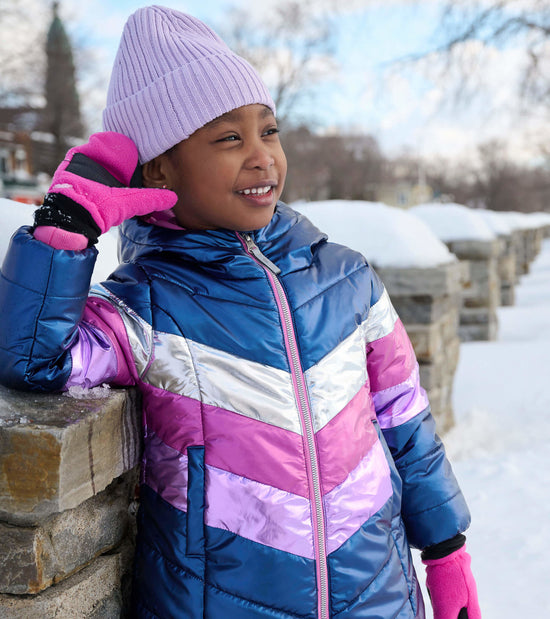 hatley Manteau matelassé pour enfant – Arc-en-ciel scintillant