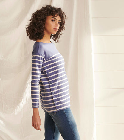 Ali Breton Top - Indigo Stripes