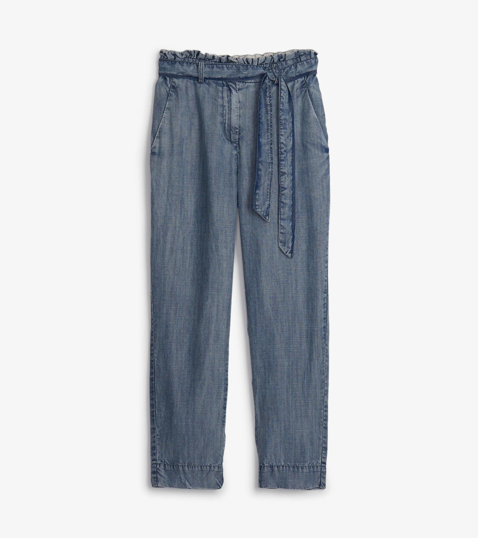 Paper Bag Pants Blue Acid Rinse