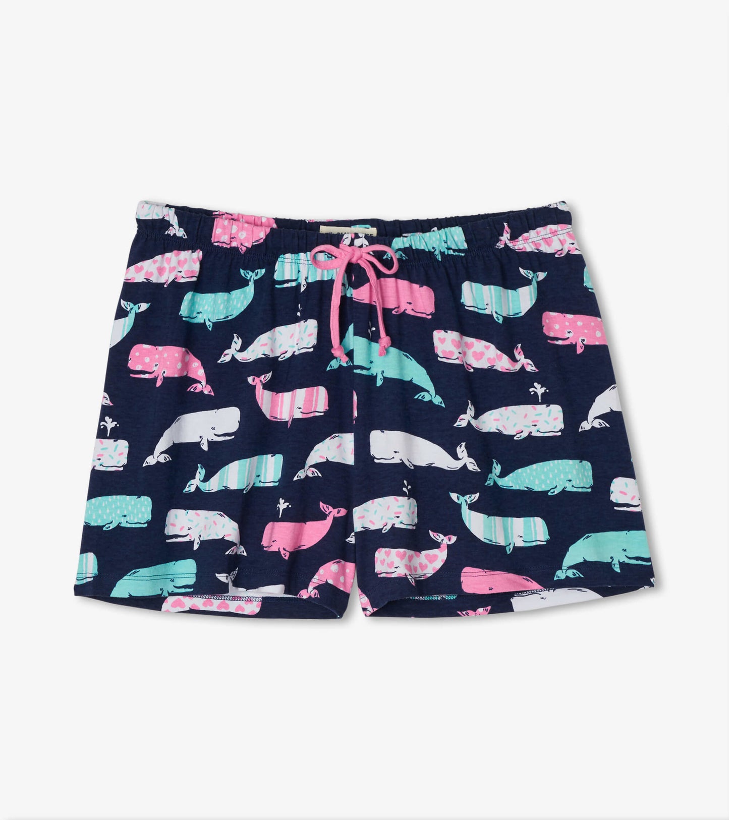 Nautical Whales Women's Cotton Sleep Shorts