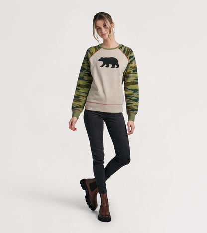 Pull pour femme, collection Heritage – Ours et motif camouflage