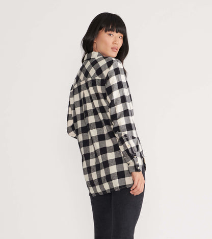 Black Plaid Women's Heritage Flannel Shirt
