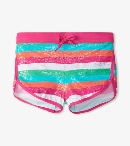 Short de bain – Palmiers arc-en-ciel
