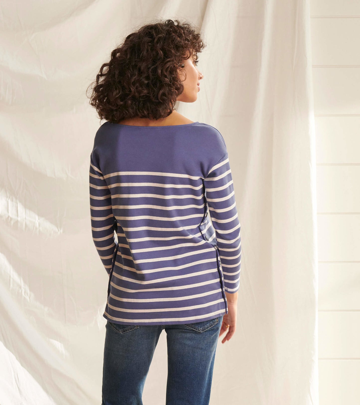 Ali Breton Top - Indigo Stripes