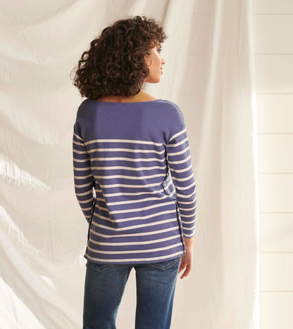 Ali Breton Top - Indigo Stripes