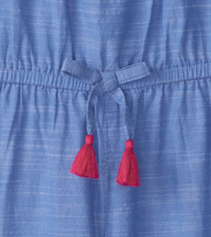 Combipantalon froncé en chambray –