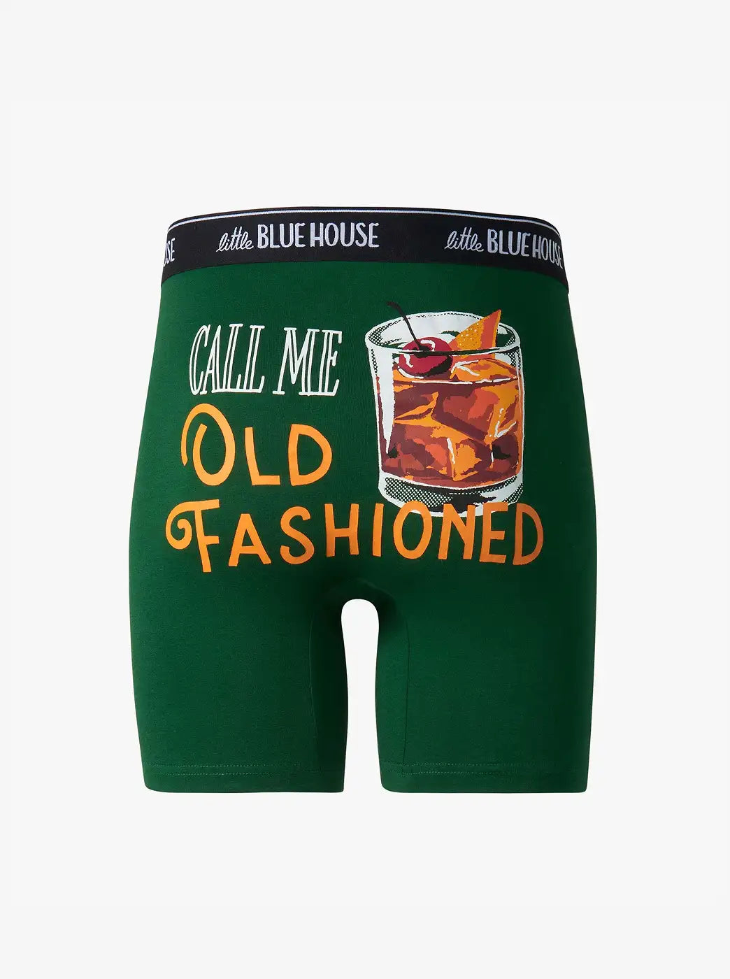 Shop all men's clothing. Showing green novelty boxer briefs with an old fashioned cocktail graphic.